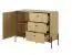 Narrow chest of drawers with three drawers Allegma 04, color: Scandi oak - Dimensions: 81 x 107 x 39.5 cm (H x W x D)