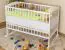 Baby Cradle Solid Pine Wood White Lacquered 104 | Adjustable Height | 60 x 120 cm | Includes Slatted Frame