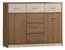 Chest of drawers Pasuruan 09, Colour: Wallnut / Maple - Measurements: 95 x 126 x 37 cm (H x W x D)