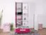 Children's Wardrobe Walter 03 | White & Pink High Gloss | 191 x 80 x 40 cm | Modern Hinged Door
