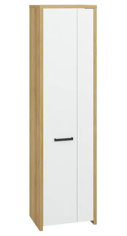 Monclova 01 Cupboard | Riviera Oak / Glossy White | 202 x 55 x 40 cm | Modern Storage Cabinet