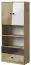 Cabinet Sirte 04, Colour: Oak / White / Black High Gloss - Measurements: 190 x 80 x 40 cm (H x W x D)