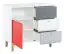 Children's room - Chest of drawers Syrina 03, Colour: White / Grey / Red - measurements: 97 x 104 x 55 cm (h x w x d)