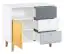 Children's room - Chest of drawers Syrina 03, Colour: White / Grey / Yellow - measurements: 97 x 104 x 55 cm (h x w x d)
