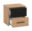 Simple Bedside Cabinet Brus 19 | 2 Drawers | Artisan Oak/Black | ABS Edge | 42 x 42 x 33 cm