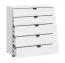 Modern White Chest of Drawers Pecini 01 | 5 Spacious Drawers | Black Handles & Legs | 95 x 90 x 40 cm | Living Room Storage