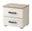 Bedside Cabinet with Two Drawers Zemun 09 | Oak Grey & Oak White | 43 x 44.5 x 33.5 cm | ABS Edge Protection | Black Handles