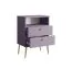 Violet Nightstand Almyros 04 | Gold Handles & Legs | 2 Drawers, 1 Open Compartment | 69.5 x 50 x 34 cm