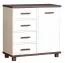 Children's Chest of Drawers Hermann 05 | White Bleached & Brown | Partial Solid Wood | 91 x 94 x 40 cm