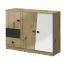 Chest of drawers Sirte 07, Colour: Oak / White / Black high gloss - Measurements: 90 x 120 x 40 cm (H x W x D)