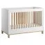 Baby bed / Kid bed Lijan 06, Colour: White / Oak - Lying area: 70 x 140 cm (w x l)