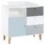 Children's room - Chest of drawers Syrina 03, Colour: White / Grey / Blue - measurements: 97 x 104 x 55 cm (h x w x d)