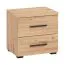 Modern Bedside Cabinet with Two Drawers Maliv 01 | Artisan Oak Finish | Black Handles & Legs | 43 x 44.5 x 33.5 cm | ABS Edge Protection