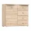 Chest of Drawers | 101 x 120 x 49.5 cm | Oak Finish | 1 Door | Thin Silver Handles | Ample Storage | Wood Grain Look