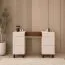 Claritha Vanity | Color: Cashmere / Livorno Oak Finish | 6 Drawers | Includes Mirror | Vanity | Bedroom | Elegant & Modern