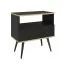 Horsham 77 Bedside Chest of Drawers | Push-to-Open | Black | 1 Drawer & Storage Compartment | 59 x 54 x 39 cm