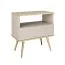 Modern Bedside Cabinet Horsham 76 | Beige | 1 Drawer & Storage Compartment | Push-to-Open | 59 x 54 x 39 cm