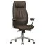 XXL Apolo 25 Office Swivel Chair | Brown Genuine Leather & Chrome | Wide Backrest & Seat | 120 kg Capacity