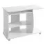 Space-saving desk Apolo 140, color: white, with lockable castors - Dimensions: 48 x 90 cm (W x D)
