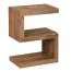 S Shaped Side Table Solid Acacia Wood | 60 x 30 x 44 cm | Magazine Rack & Shelf | Handcrafted