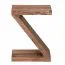 Z-Shaped Side Table | Solid Acacia Wood | Handmade | Acacia Color | 59 x 30 x 44 cm