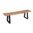 Dining Bench with Natural Acacia Seat Top | Black Metal Legs | 45 x 160 x 40 cm | Modern Design