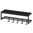 Black Wall Coat Rack | 5 Hooks, Clothes Rail & Shelf | Painted Steel | 20 x 70 x 20 cm