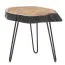 Acacia Solid Wood Living Room Table | Acacia/Black | 40 x 40 x 32 cm | Industrial Style | Unique Handcrafted Design