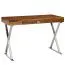 Sheesham Solid Wood Desk | Chrome Metal Frame | 78 x 120 x 55 cm | Drawer Included