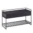 Bench with Storage Space | Solid Mango Wood | Black | 52 x 90 x 38 cm | Modern Hallway Seating