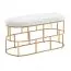 Oval velvet bench, color: white / gold - Dimensions: 46 x 90 x 38 cm (H x W x D)