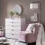 Modern White Chest of Drawers Pecini 01 | 5 Spacious Drawers | Black Handles & Legs | 95 x 90 x 40 cm | Living Room Storage