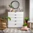 Modern White Chest of Drawers Pecini 01 | 5 Spacious Drawers | Black Handles & Legs | 95 x 90 x 40 cm | Living Room Storage