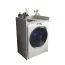 Washing Machine Cover for Karwendel 01 | White | 97.5 x 64 x 50 cm | 1 Shelf | Laminated Finish
