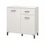 Modern White Chest of Drawers Sabas 05 | 1 Drawer, 2 Doors | Black Handles & Legs | 90 x 93 x 40 cm
