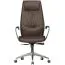 XXL Apolo 25 Office Swivel Chair | Brown Genuine Leather & Chrome | Wide Backrest & Seat | 120 kg Capacity