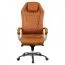 Apolo 65 Premium Ergonomic Office Chair | Caramel Leather, Chrome Base, Headrest, Adjustable Height, 3-Point Tilt, 120 kg Capacity