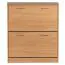 Shoe Cabinet Apolo 146 | Beech/Grey | Two Compartments per Flap | 87 x 75 x 24 cm | Modern Storage