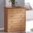 Versatile Chest of Drawers | Beech Finish | 70 x 60 x 35 cm | 5 Spacious Drawers | Modern Aluminum Handles