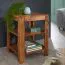 Very Small Solid Sheesham Wood Shelf | 2 Compartments | 60 x 44 x 44 cm | Handmade Design