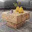 Solid Acacia Side Table | Unique Grain | 30 x 44 x 44 cm | Handcrafted | Natural Brown Finish
