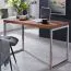 Desk with chrome-plated frame, color: Sheesham / Chrome - Dimensions: 76 x 60 x 120 cm (H x W x D), with unique grain