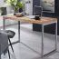 Handmade Work Table | Solid Acacia Wood & Chrome Frame | 76 x 60 x 120 cm | Versatile Desk