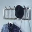 Wall coat rack, color: silver - Dimensions: 30 x 65 x 10 cm (H x W x D)
