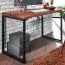 Desk in Solid Sheesham Wood | Industrial Design | 76.5 x 117 x 59 cm | Brown Tabletop, Black Metal Legs