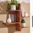 Sheesham Solid Wood Wall Shelf | Modern Tree Design | 60 x 58 x 15 cm | Handcrafted | Brown Finish