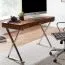 Sheesham Solid Wood Desk | Chrome Metal Frame | 78 x 120 x 55 cm | Drawer Included
