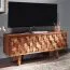 TV Cabinet Lowboard Sheesham Semi-Solid | 3D Door Front | 92 x 35 x 44 cm | Modern Design | 50 kg Capacity