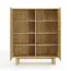 Chest of drawers | color: oiled oak | 4 hinged doors | push-to-open function | 8 compartments | 104 x 38 x 124 cm | highboard | ABS edges | for living room