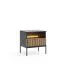 Modern bedside cabinet Chelmsford 01, color: black / oak - Dimensions: 56 x 54 x 39 cm (H x W x D)